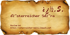 Österreicher Sára névjegykártya